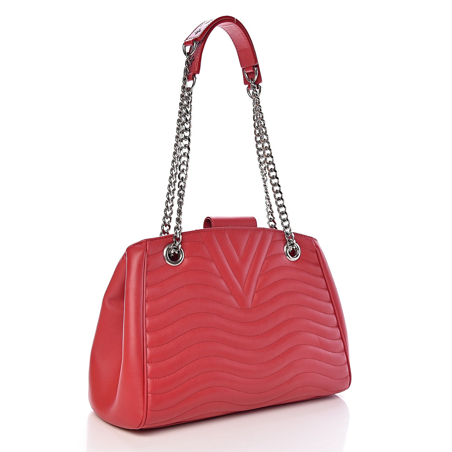 Calfskin New Wave Chain Tote Ecarlate