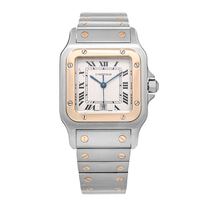 Cartier Stainless Steel 18K Yellow Gold 29mm Santos De Cartier Galbee Quartz Watch 1 of 4