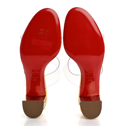 Christian Louboutin PVC Vasa Opticat 55 Slide Sandals 40.5 Gold 6 of 11