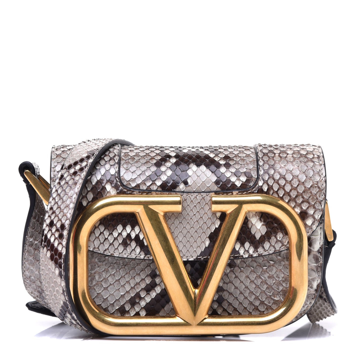 Snakeskin Small Supervee Crossbody Bag