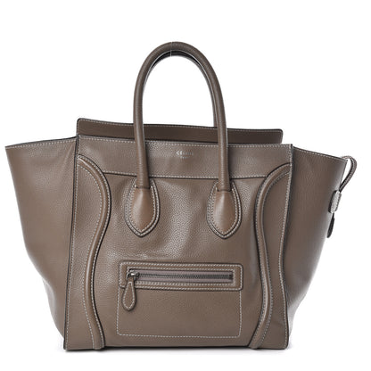 Celine Drummed Calfskin Mini Luggage Souris 1 of 9