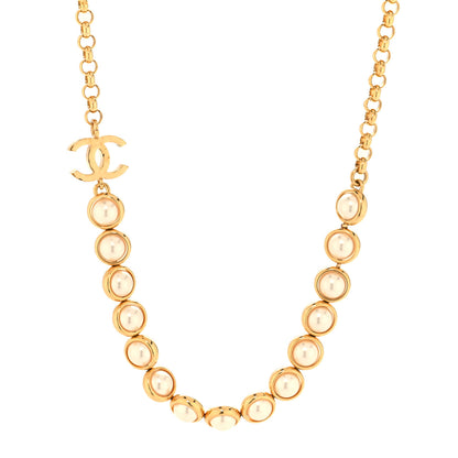 Chanel Pearl CC Short Necklace Gold 1 of 4