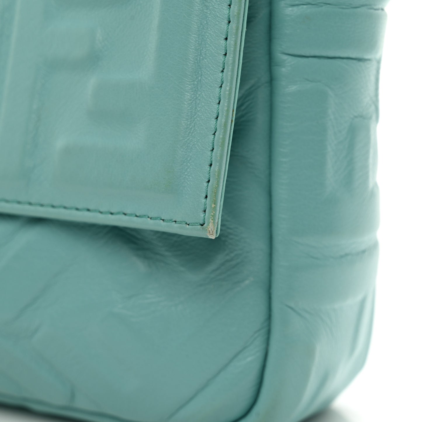 Nappa FF 1974 Embossed Large Baguette Tiffany