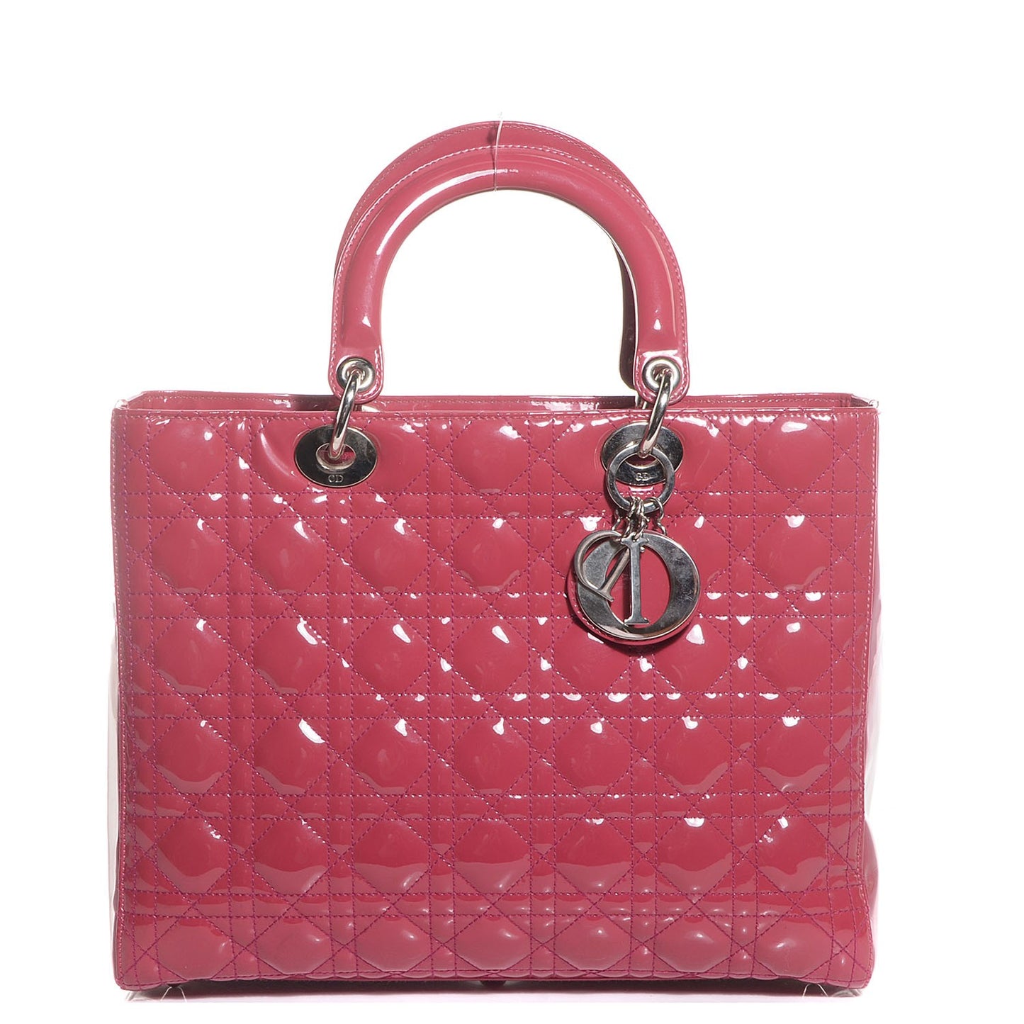 Patent Cannage Large Lady Dior Pink