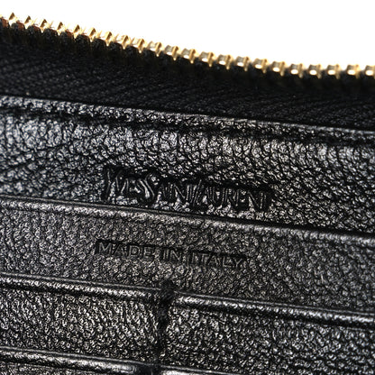 Saint Laurent Chevre Belle De Jour Zip Around Wallet Black 6 of 7