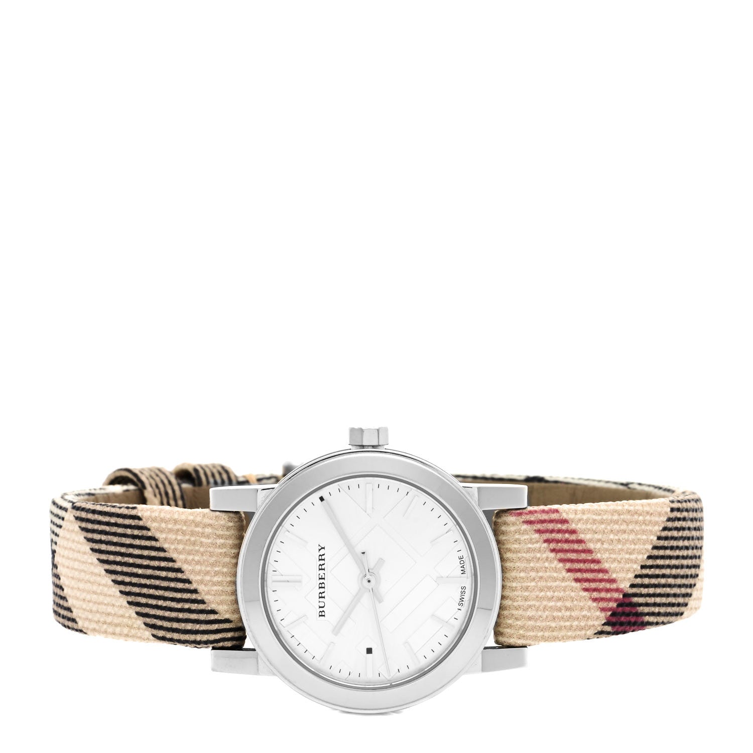 Burberry Stainless Steel Calfskin 26mm Nova Check Quartz Watch