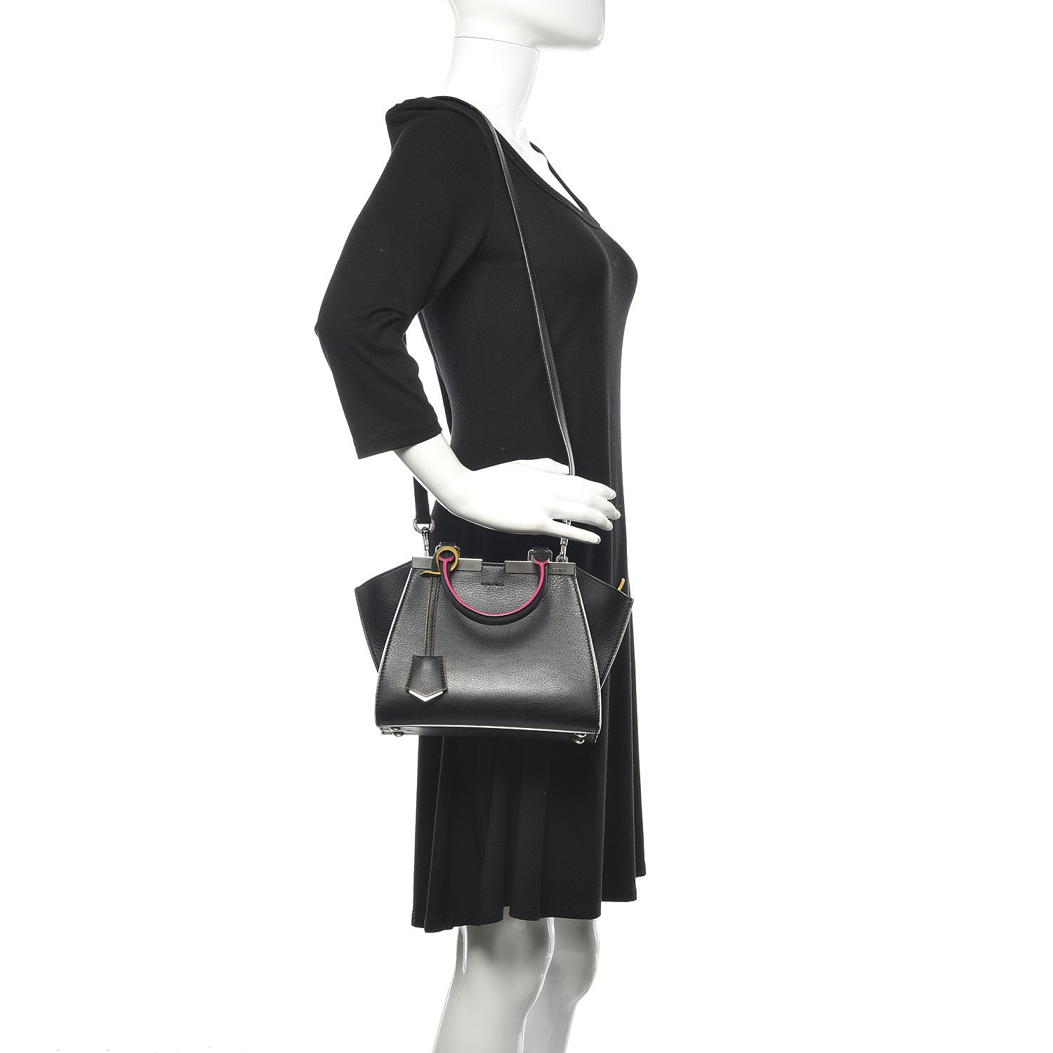 Fendi Vitello Dolce Mini 3Jours Tote Black 2 of 12
