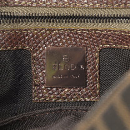 Fendi Zucca Lizard Crystal Bird Baguette Tobacco 8 of 10