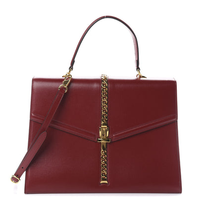 Gucci Azalea Calfskin Medium Sylvie 1969 Top Handle Bag New Cherry Red 1 of 8