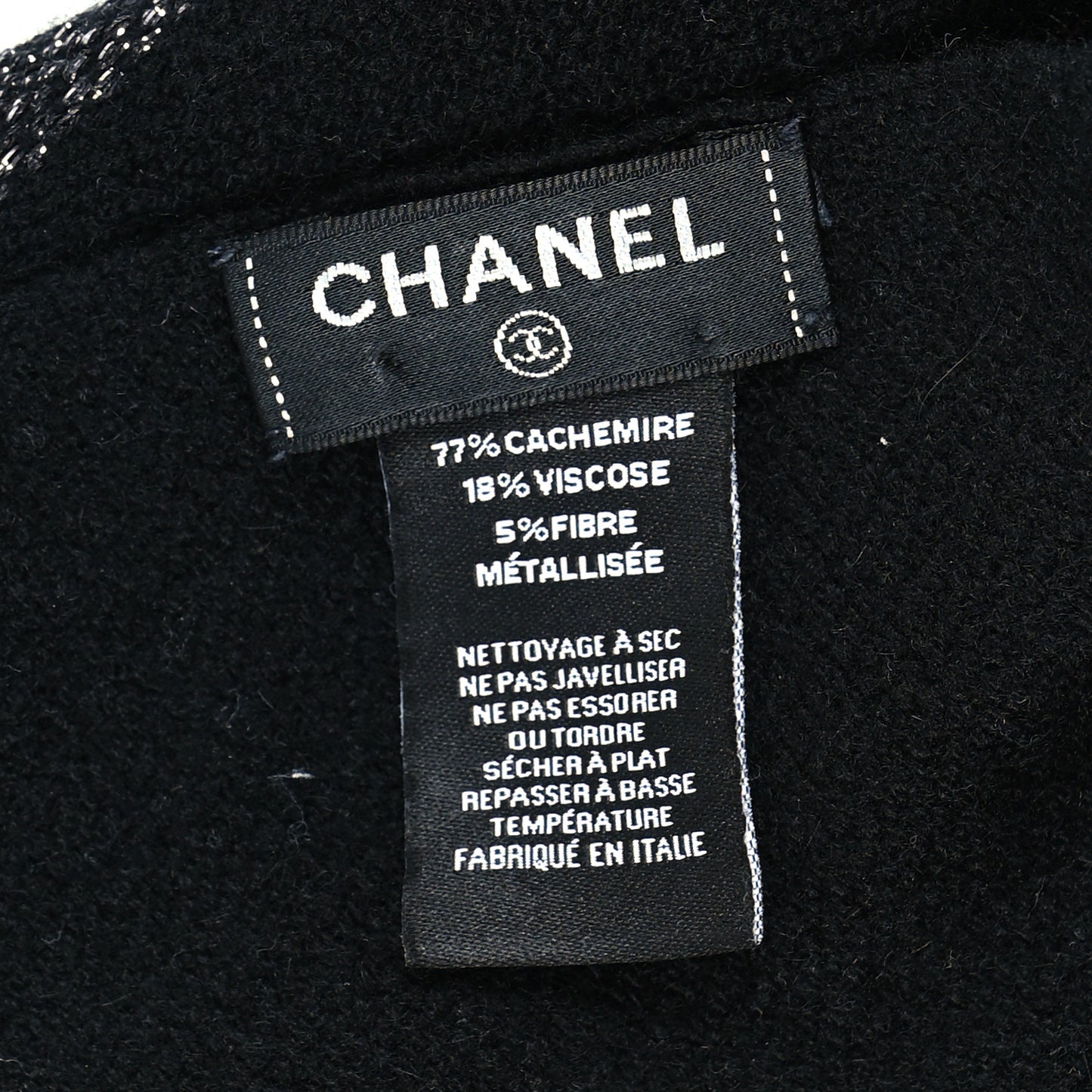 Cashmere Viscose CC Scarf Black Grey