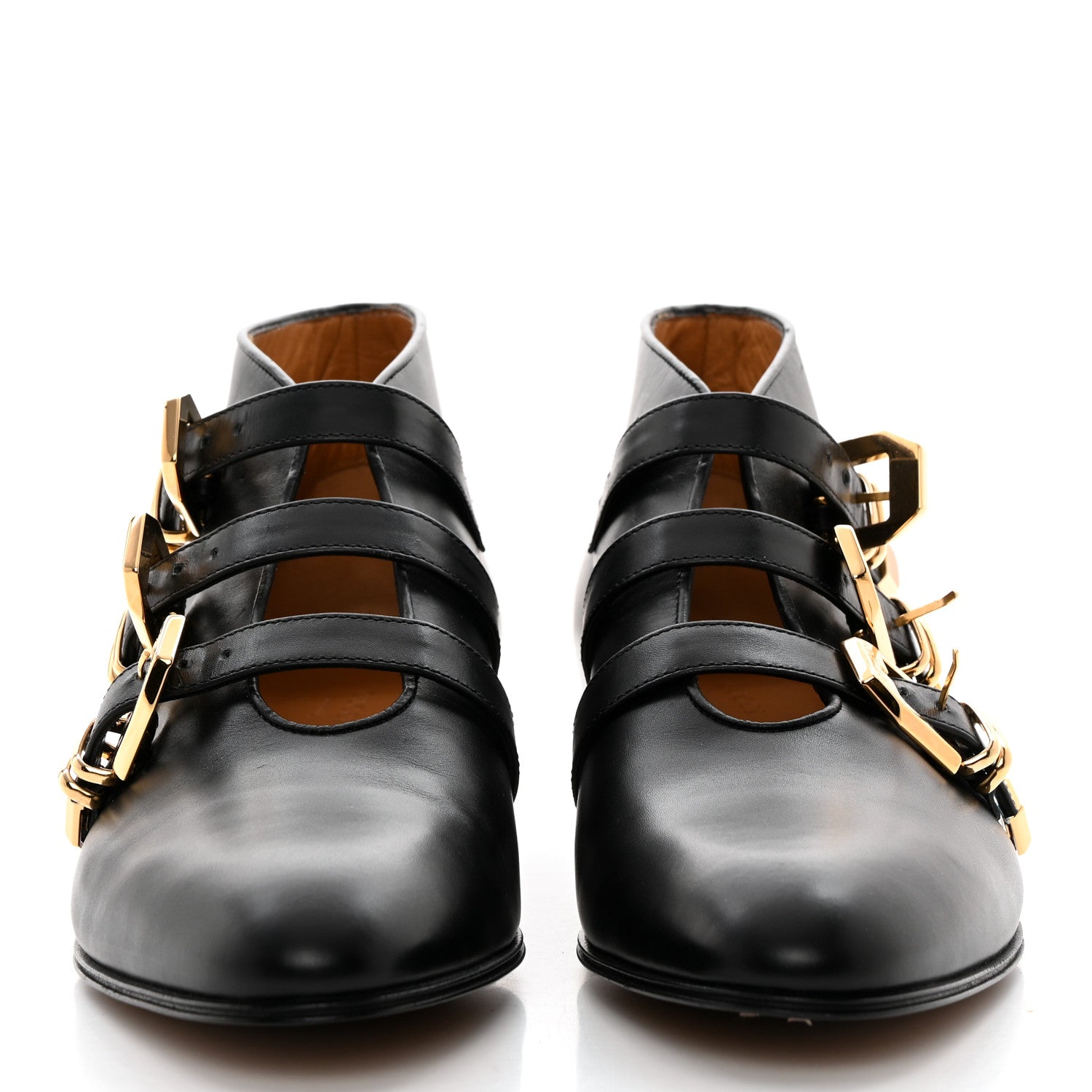Gucci New Waxed Calfskin Buckle Hollywood Ankle Boots 40.5 Black 2 of 9