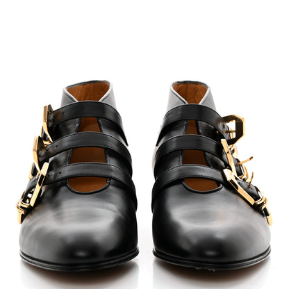 Gucci New Waxed Calfskin Buckle Hollywood Ankle Boots 40.5 Black 2 of 9