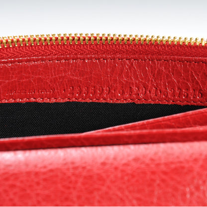 Balenciaga Agneau Giant Gold Money Wallet Rouge Cardinal 7 of 7