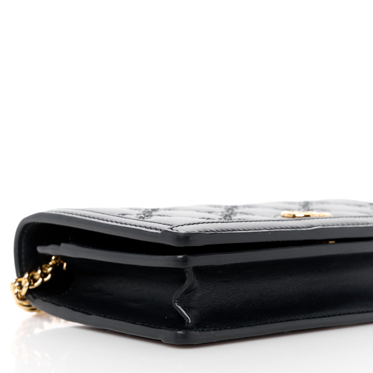 Calfskin GG Matelasse Chain Wallet Black