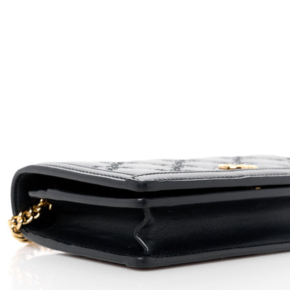 Gucci Calfskin GG Matelasse Chain Wallet Black 9 of 10