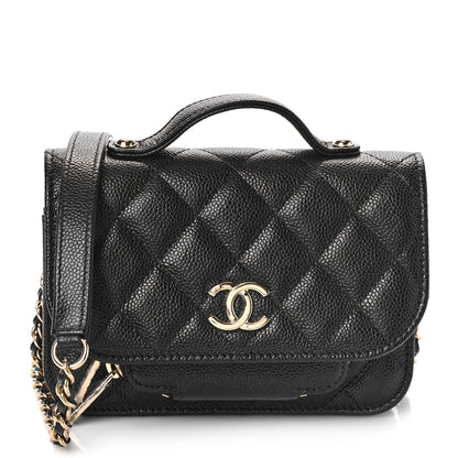 Chanel Caviar Quilted Business Affinity Clutch With Chain Black 1 of 11