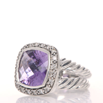 David Yurman Sterling Silver Diamond Amethyst 11mm Albion Ring 51.5 6 3 of 6