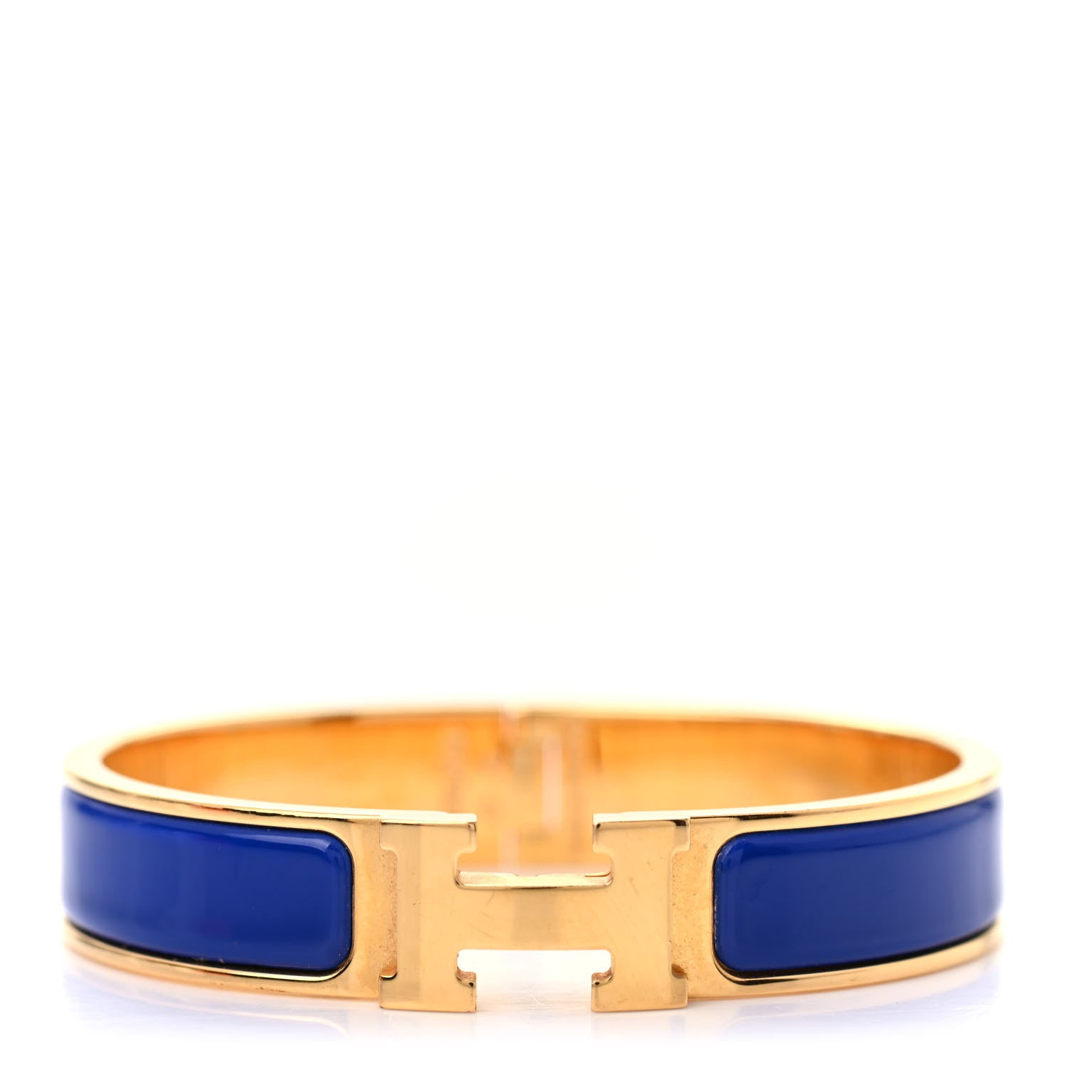 Hermes Enamel Narrow Clic Clac H Bracelet GM Bleu Royal 1 of 3