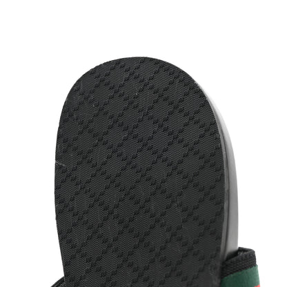 Gucci Nylon Calfskin Web Mens Thong Sandals 9 Green Red Black 13 of 15
