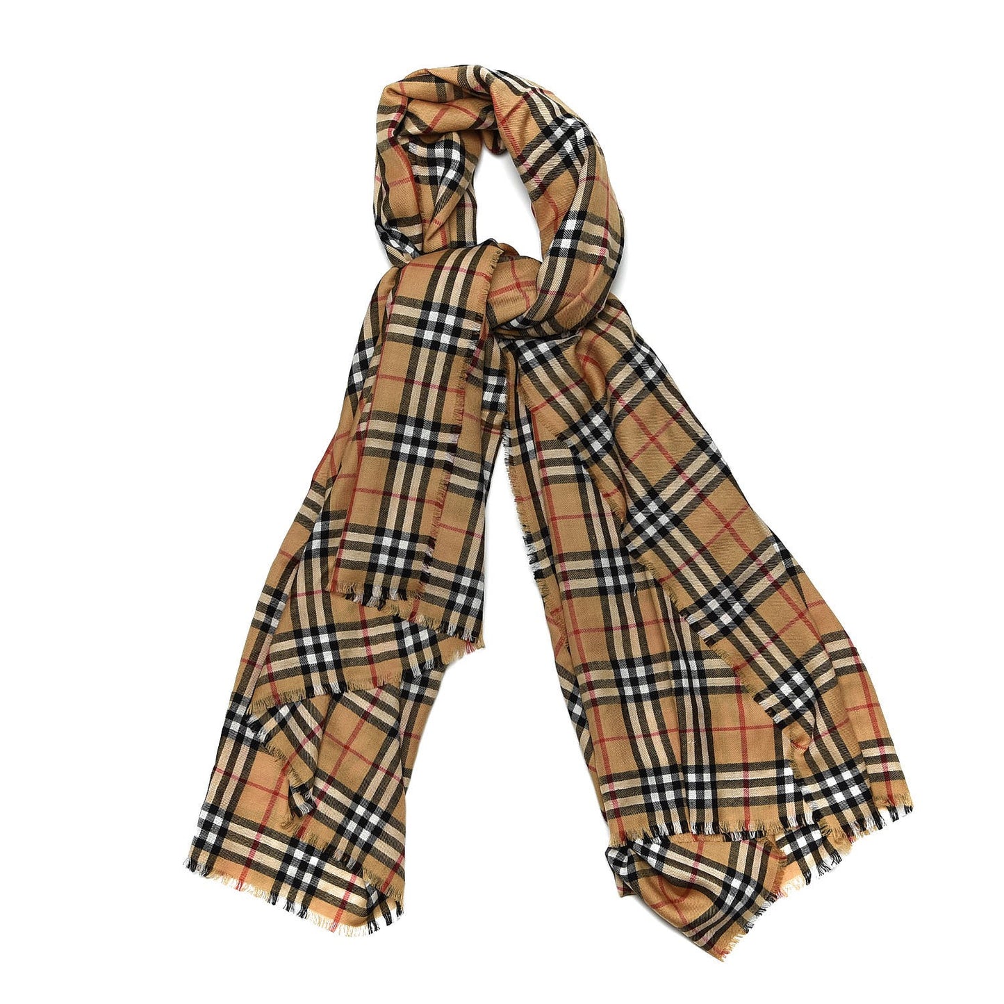 Cashmere Vintage Check Scarf Antique Yellow
