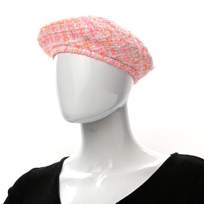 Chanel Tweed Beret M Pink 2 of 8