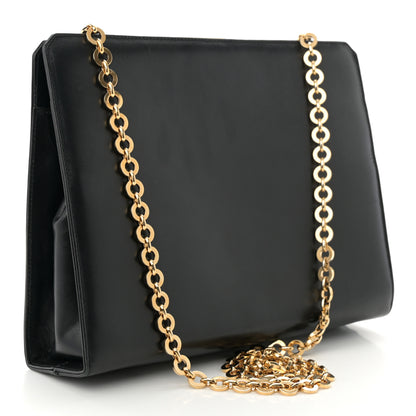Salvatore Ferragamo Brushed Calfskin Gancini Trifolio Chain Bag Black 3 of 10