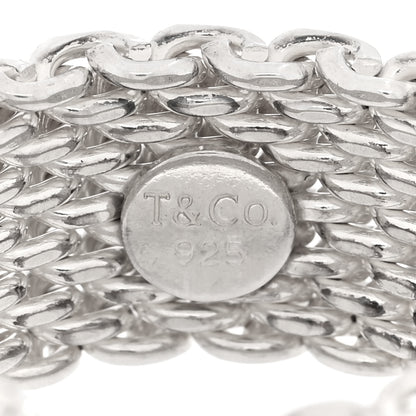 Tiffany Sterling Silver Somerset Mesh Ring 53 6.5 4 of 5