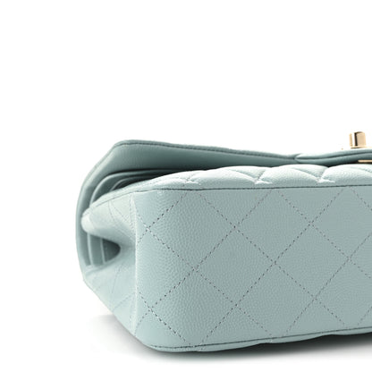 Chanel Caviar Quilted Medium Double Flap Light Blue 9 of 10