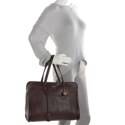 Alexander McQueen Pebbled Leather Skull Padlock Tote Oxblood 2 of 10