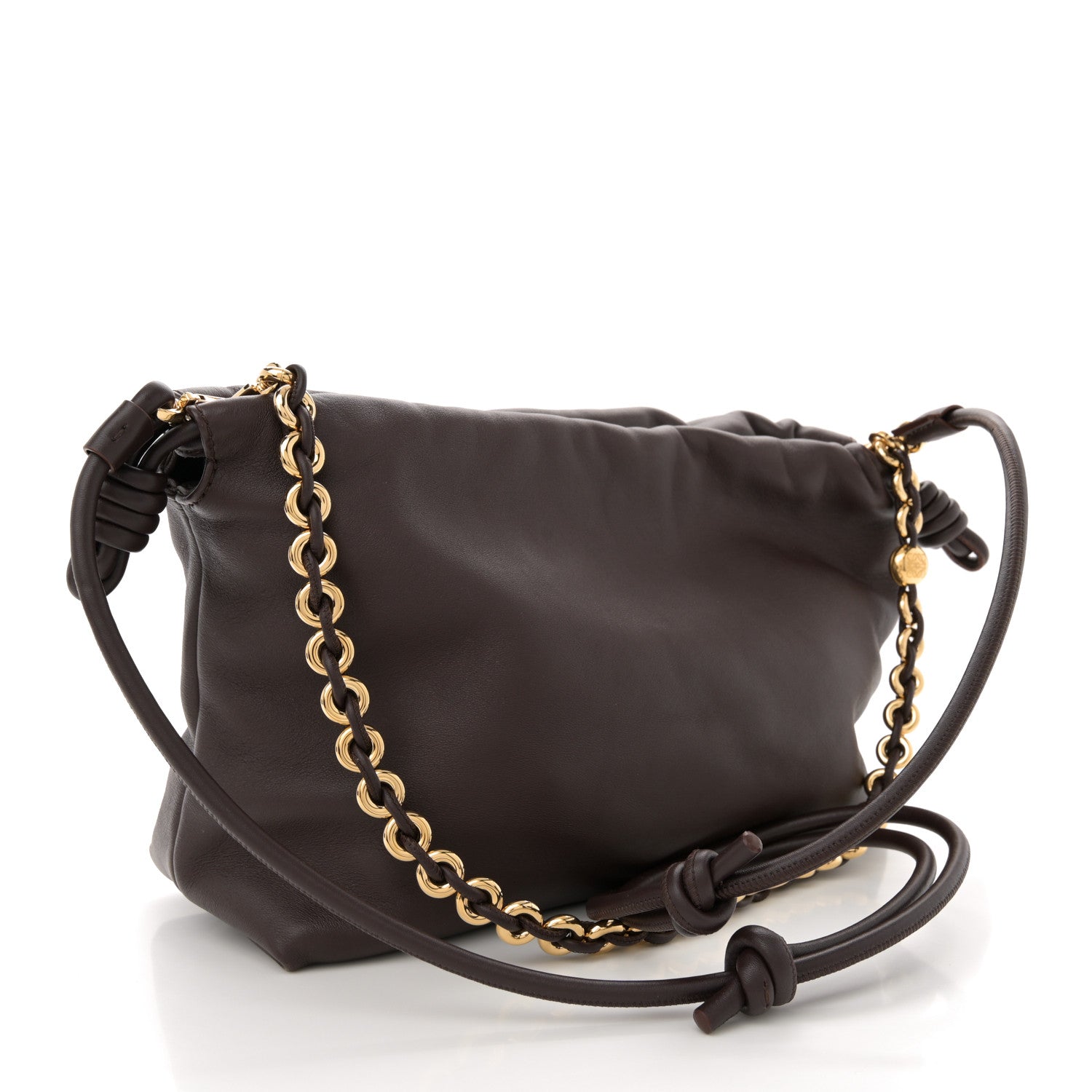 Loewe Mellow Nappa Medium Donut Chain Flamenco Knot Clutch Dark Burgundy 3 of 11