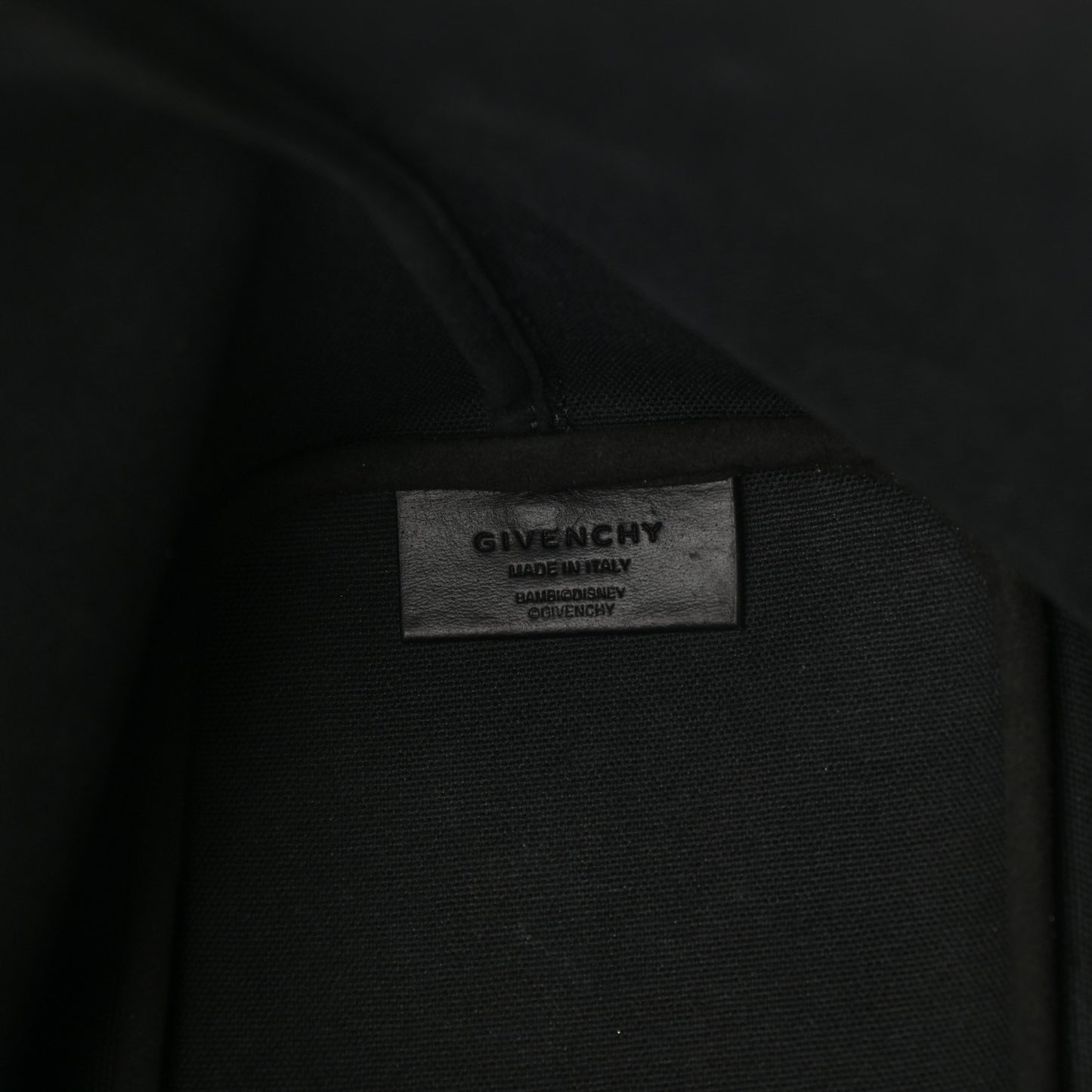 Textured Coated Canvas Bambi Print Large Antigona Tote Black