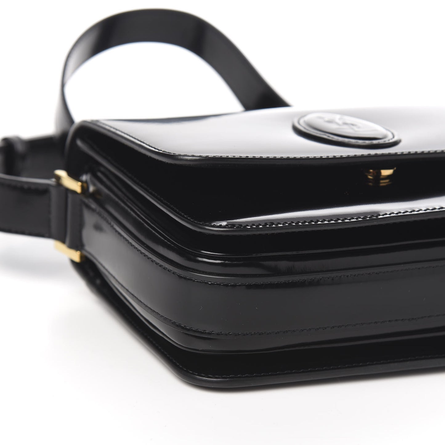 Patent Calfskin Le 61 Shoulder Bag Black