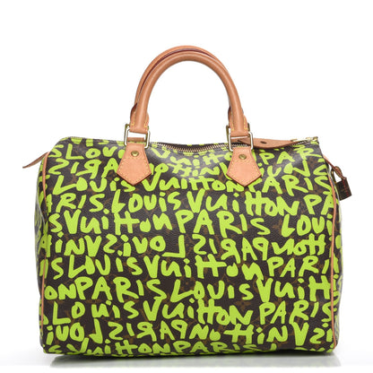 Louis Vuitton Monogram Graffiti Speedy 30 Green 1 of 7