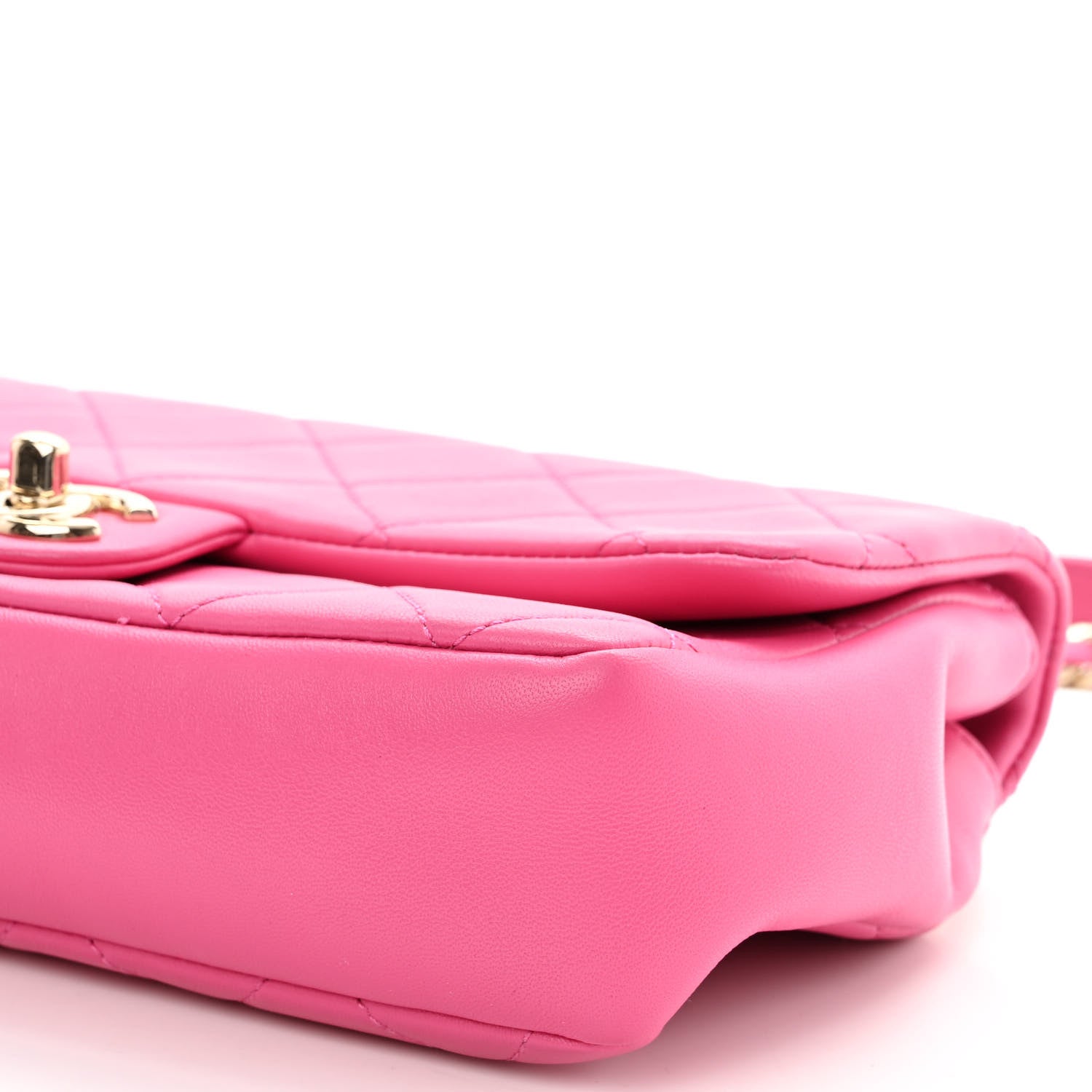 Chanel Lambskin Quilted Resin Bi-Color Chain Flap Bag Pink 9 of 9