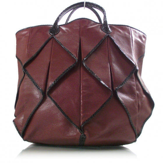 Leather Ayers Trim Origami Runway Tote