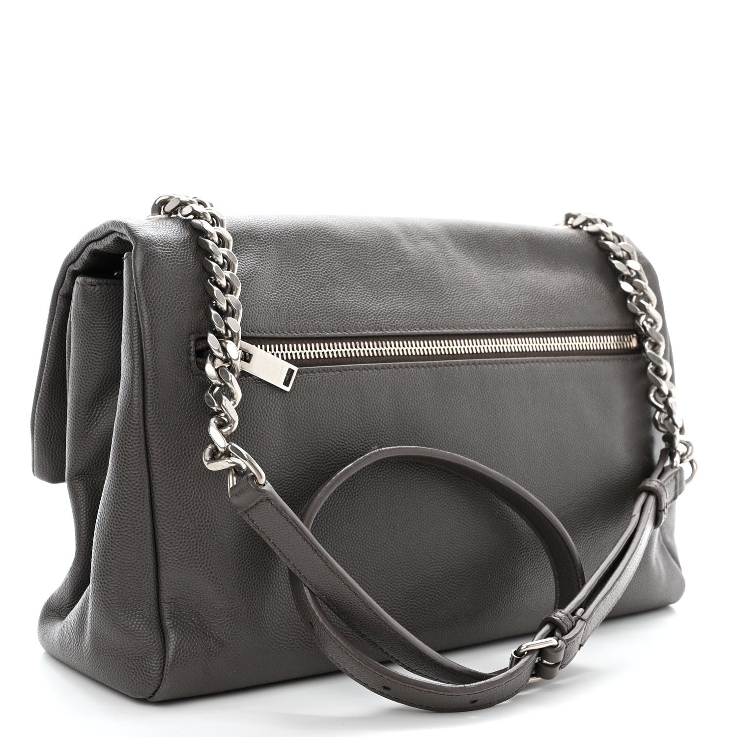 Saint Laurent Grain De Poudre Medium West Hollywood Monogram Fold-Over Earth 3 of 10