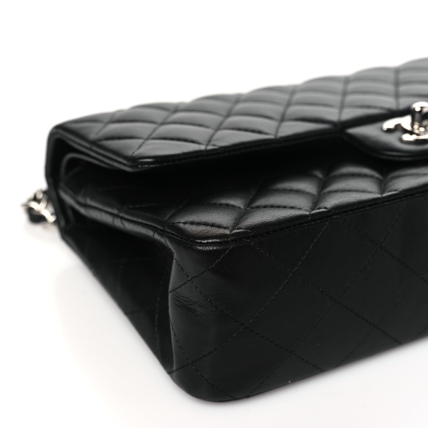 Chanel Lambskin Quilted Medium Double Flap Black 9 of 10