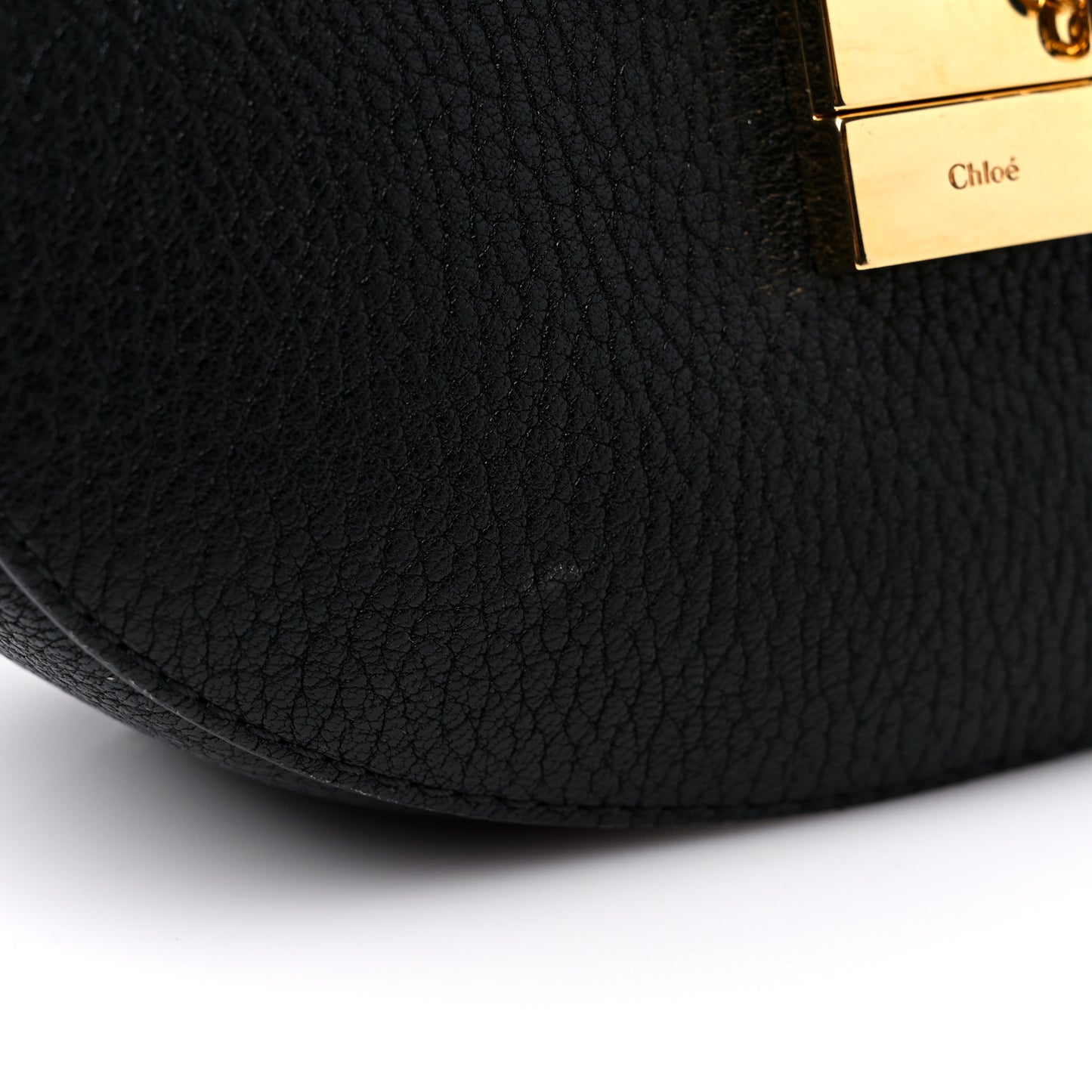 Grained Lambskin Drew Shoulder Bag Black