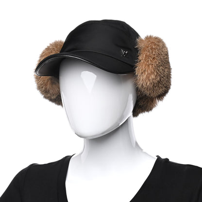 Louis Vuitton Nylon Rabbit Fur Wilderness Chapka Hat 59 Natural 2 of 10