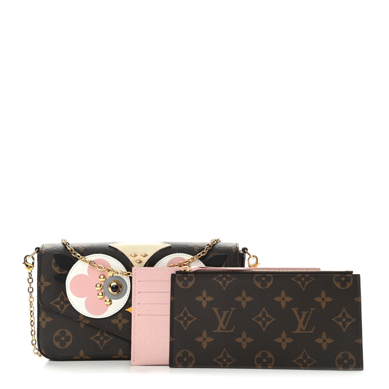 Louis Vuitton Monogram Lovely Birds Pochette Felicie Chain Wallet 3 of 12