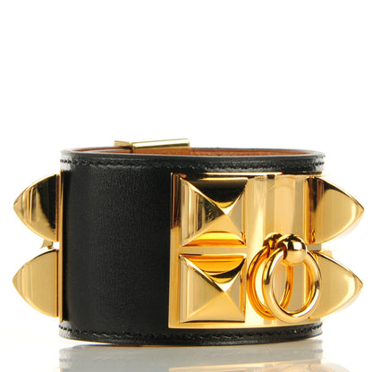 Hermes Box Calfskin Collier de Chien CDC Bracelet S Black 3 of 6