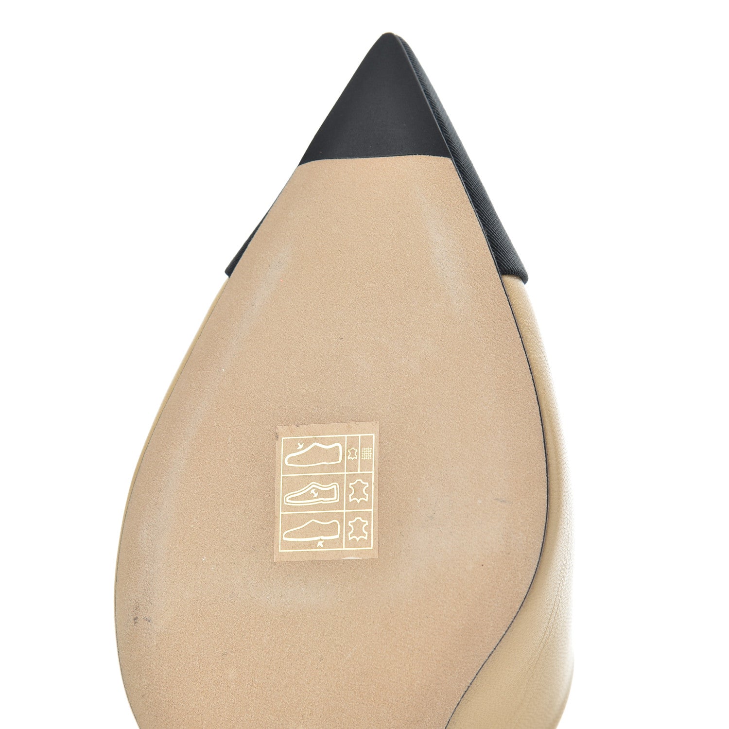Chanel Goatskin Grosgrain Cap Toe Pearl Mule 39 Beige Black 14 of 16