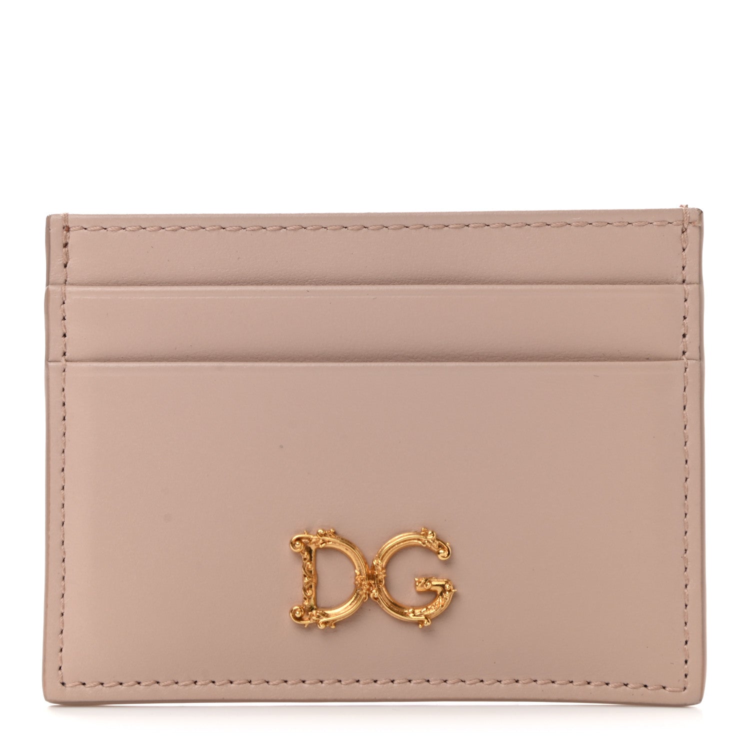 Dolce & Gabbana Calfskin Baroque Logo Card Holder Pale Pink 1 of 7