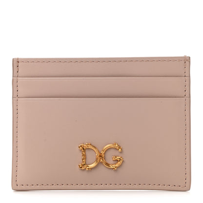 Dolce & Gabbana Calfskin Baroque Logo Card Holder Pale Pink 1 of 7