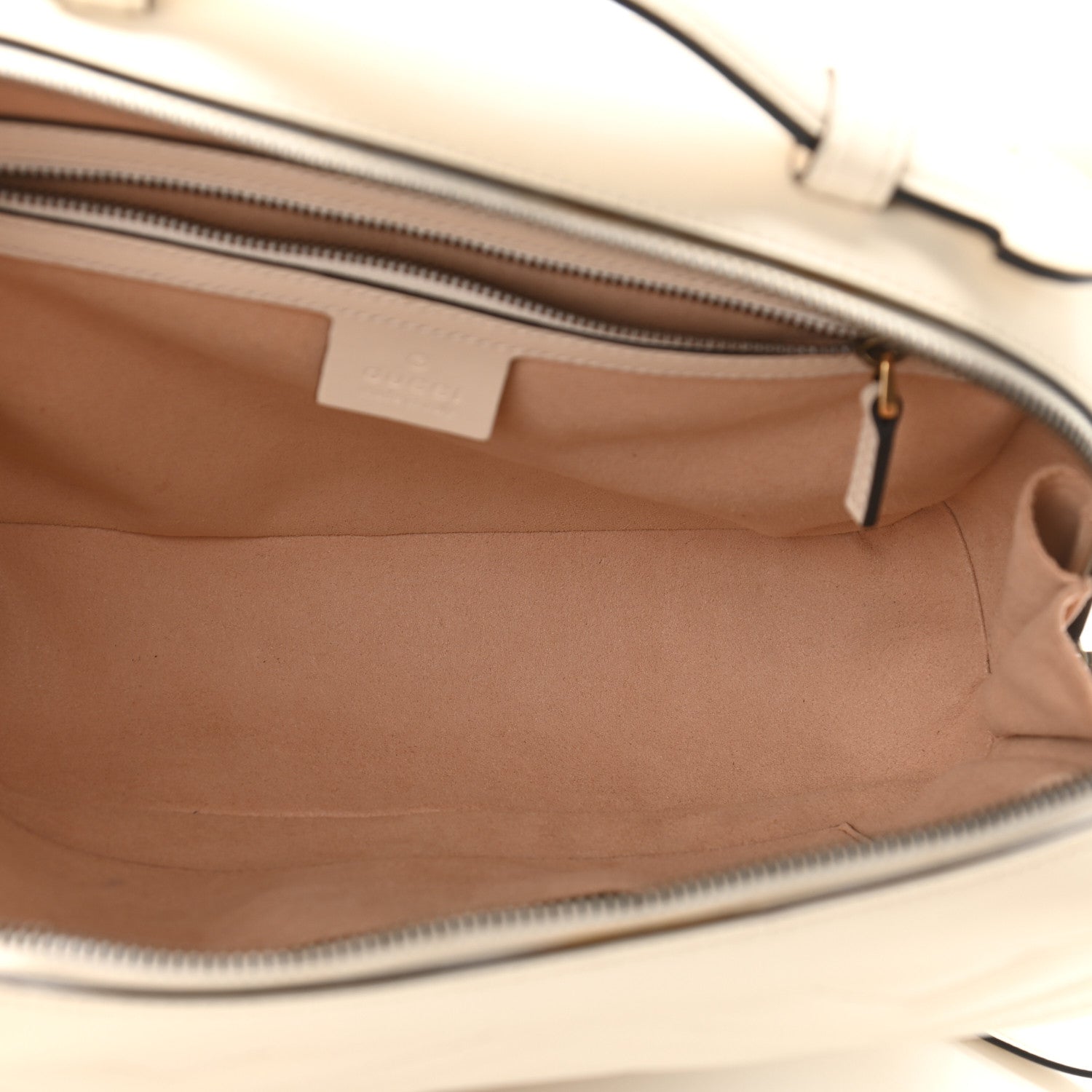 Gucci Calfskin Matelasse Sylvie Web Small GG Marmont Top Handle Shoulder Bag White 6 of 14