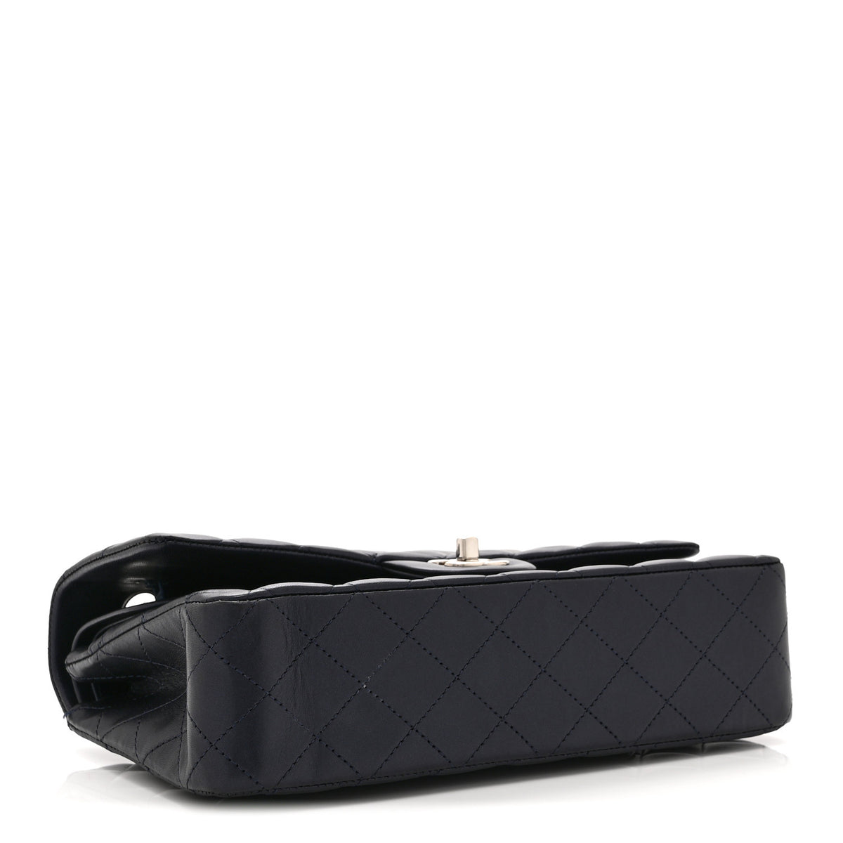Chanel Iridescent Calfskin Quilted Medium Double Flap Navy 4 of 10