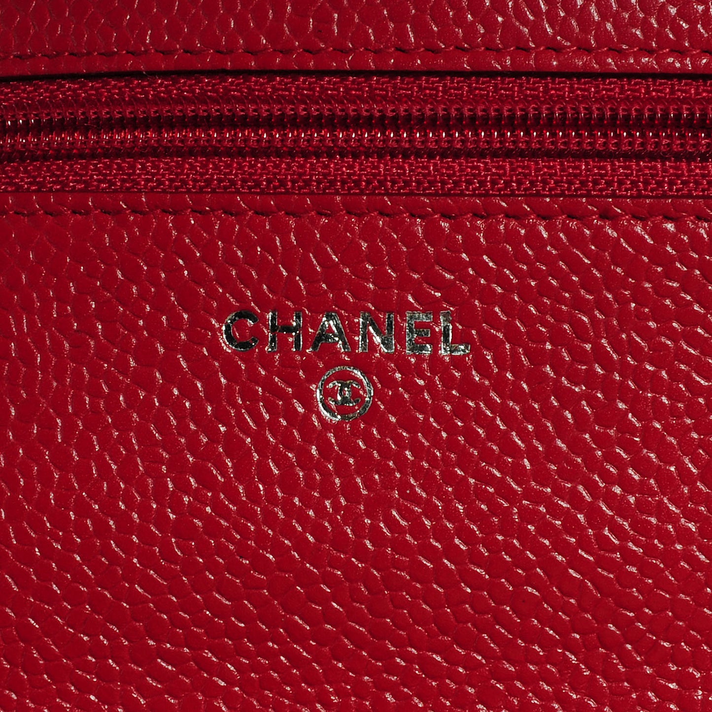 Caviar Quilted Wallet on Chain WOC Red