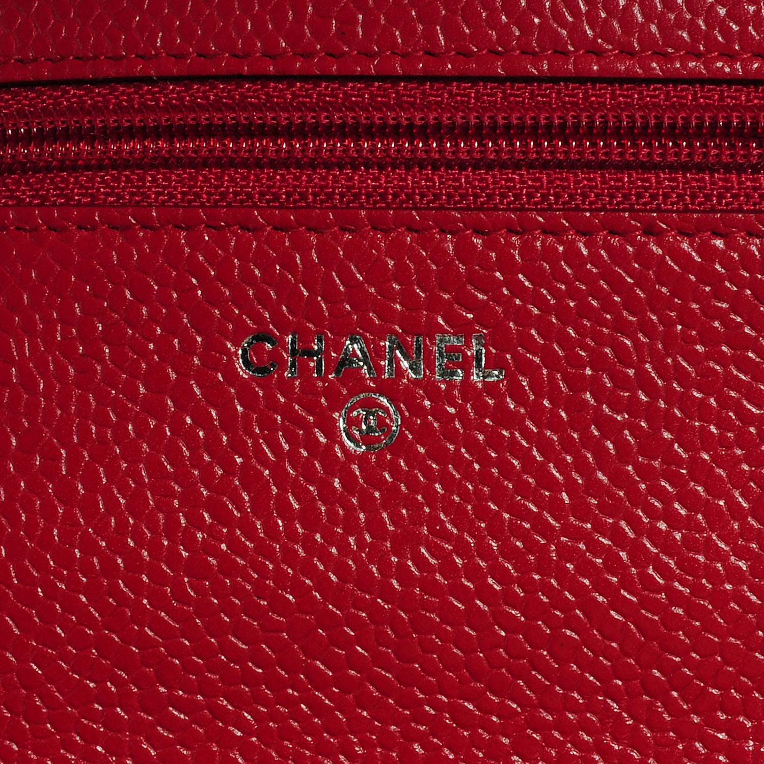Chanel Caviar Quilted Wallet on Chain WOC Red 6 of 9