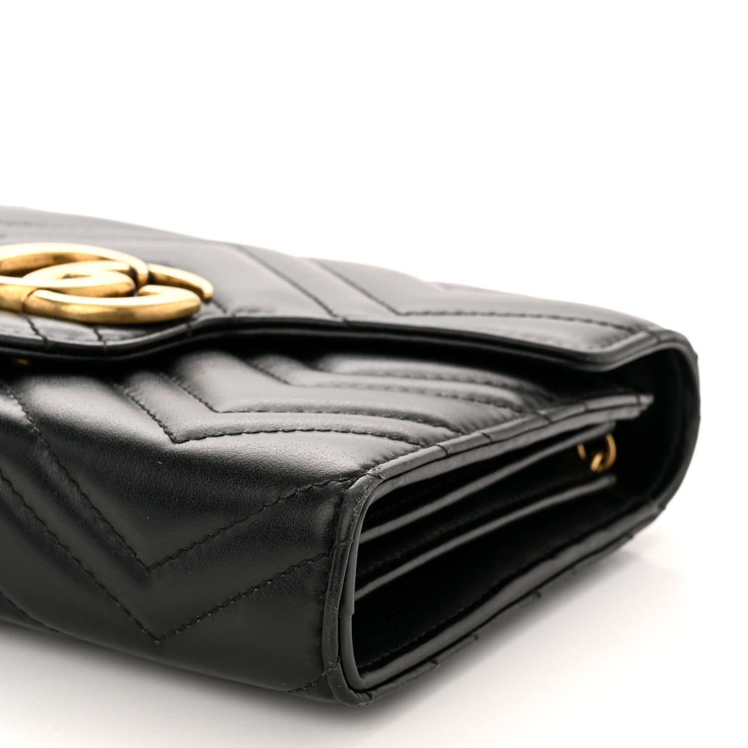 Gucci Calfskin Matelasse GG Marmont Chain Wallet Black 10 of 10