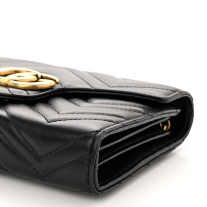 Gucci Calfskin Matelasse GG Marmont Chain Wallet Black 10 of 10